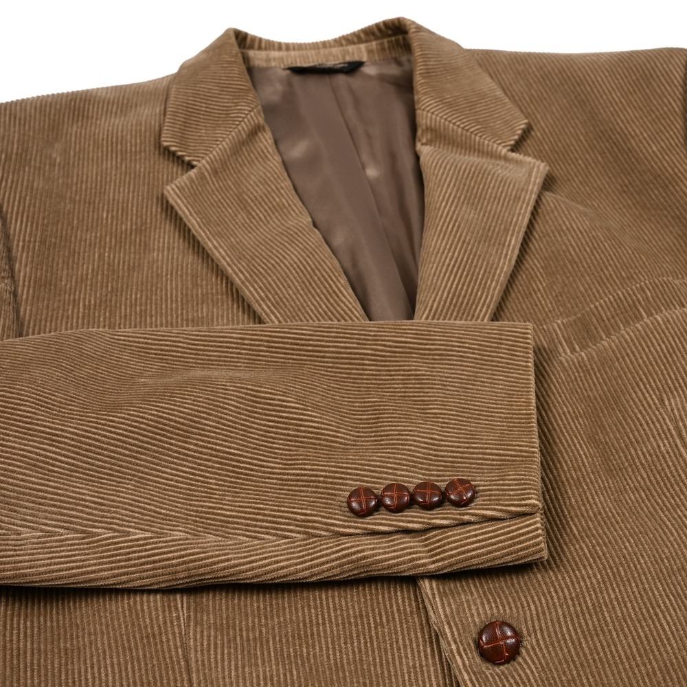 Lauren Ralph Lauren Jacket Mens 44 L Brown Corduroy Blazer Wood Buttons Cotton